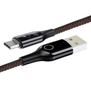 Chias Type C Cable with Intelligent Power LED Light and Quick Charging Indicator 1 m USB Type C Cable (Compatible for Smartphone, Charging Adapter and All Type C Devices, Red, One Cable)