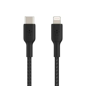Belkin Apple Certified Lightning to Type C Cable, Tough Unbreakable Braided Fast Charging for iPhone, iPad, Air Pods, 3.3 feet (1 meters) Black