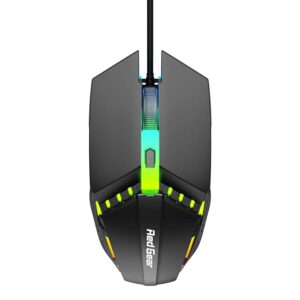 Redgear A-10 Wired Gaming Mouse with RGB LED, Lightweight and Durable Design, DPI Upto 2400, Compatible with Windows and MAC.