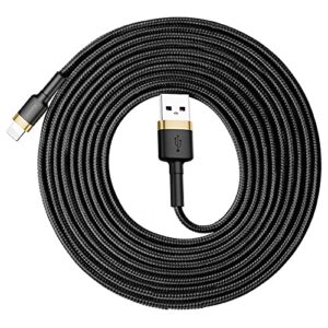 Baseus Cafule Cable Durable Nylon Braided Wire USB to iOS 2A 3M (Gold Black)