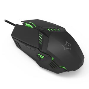 EvoFox Shadow Optical USB Wired Gaming Mouse with Upto 3600 DPI Gaming Sensor | 6 Buttons Design | Press Life Upto 7 Million Clicks | 7 Colours Rainbow Lighting with Breathing Effect | 1.8m Braided Cable (Black)