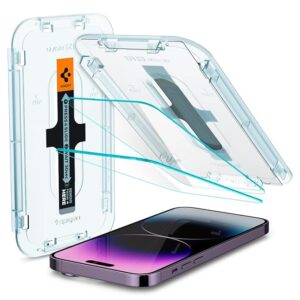Spigen EZ Fit Tempered Glass Screen Protector for iPhone 14 Pro Max - 2 Pack (Sensor Protection)
