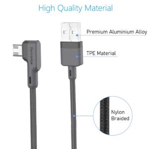 Portronics Konnect L 1.2Mtr, Fast Charging 3A Micro USB Cable with Charge & Sync Function (Grey)