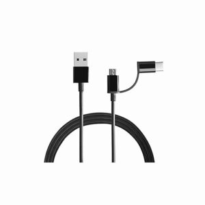 Mi 2-in-1 USB Cable (Micro USB to Type-C) 100Cm for Smartphone and Charging Adapter, Black