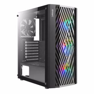 Antec NX291 ATX Mid-Tower Case, Tempered Glass Side Panel, Full Side View, Pre-Installed 4 x 120mm in Front, Black