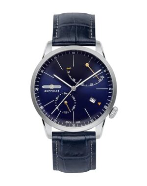 Zeppelin Flatline Date|Power Reserve Indicator Analog Blue Dial Men's Watch -73663