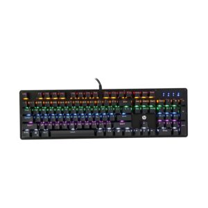 HP GK100 Wired Full Size RGM Backlit Mechanical Gaming Keyboard, 4 LED Indicators, Mechanical Switches,Double Injection Key Caps, and Window Key Lock, 3 Years Warranty (1D763AA)