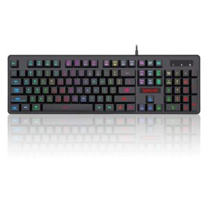 Redragon Dyaus K509 Wired Semi Mechanical Gaming Keyboard with 7 RGB Backlit Colors on Keys & Without Edge Side Light Illumination (Black)