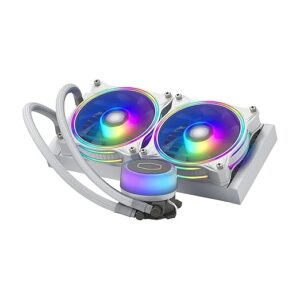 Cooler Master ML240 Illusion CPU Liquid Cooler - White | Support Intel & AMD CPU Socket AM5, AM4, AM3, LGA1700, 1200, 2066, 1151 | 3rd Gen Dual Chamber Pump | 240mm AIO | ARGB Controller Included