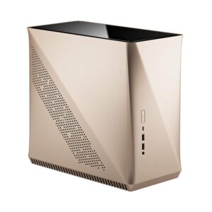 Fractal Design Era Mini-ITX Gaming Cabinet Case with pre-Installed 80mm SSR3 Fans and Tempered Glass Panel - Gold (FD-CA-ERA-ITX-CHP)